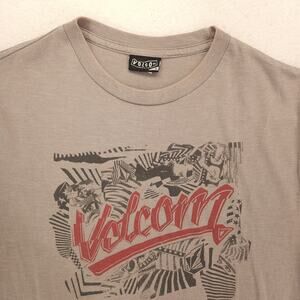 Volcom Crew Neck Short Sleeve Graphic T Shirt Mens Size Small S Gray Red
